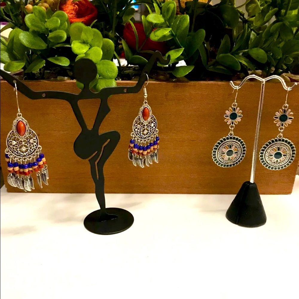 Set of Bohemian Drop Earrings